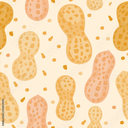 Peanuts background. Seamless pattern. Vector illustration
