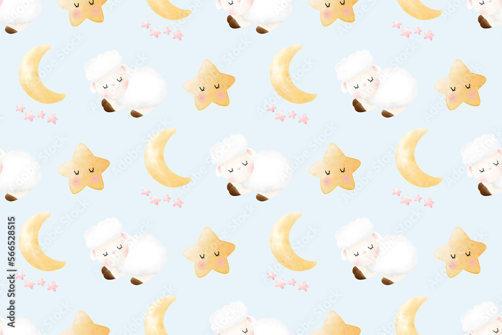 Little Sheep Seamless Patterns Background