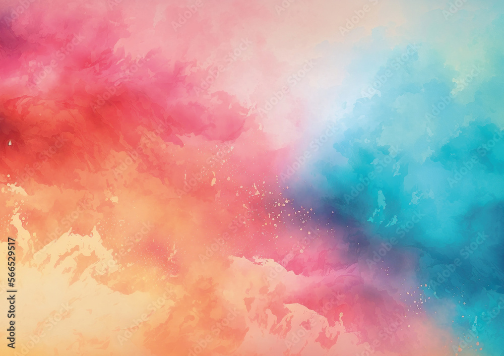 Obraz premium Bunter Aquarell-Hintergrund (KI-/AI-generiert) 