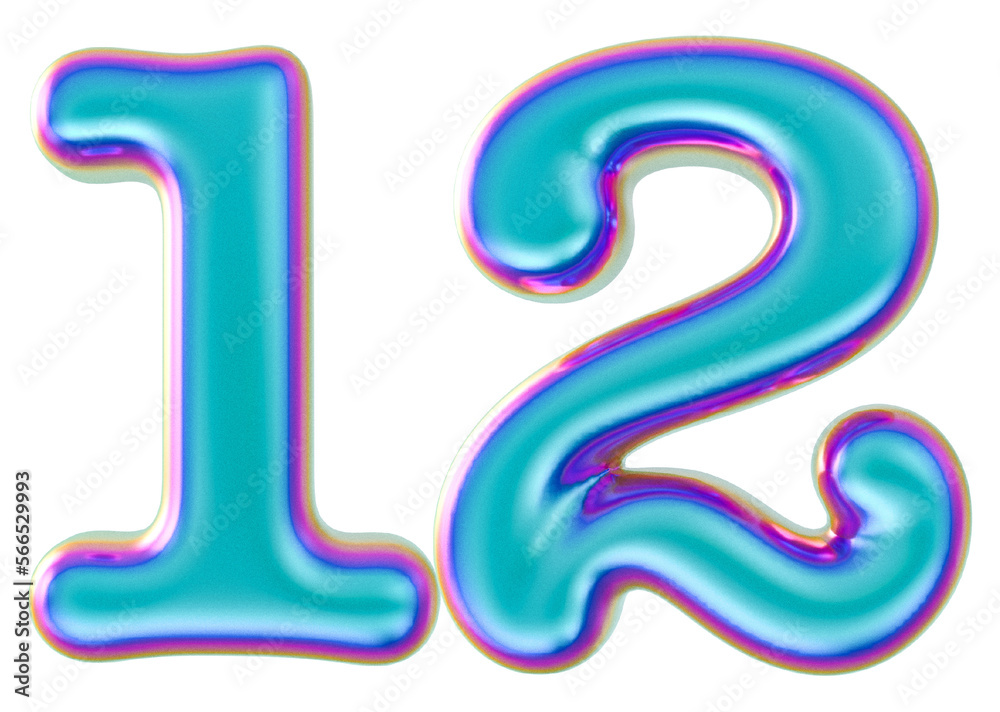 3D Modern Number 12 Generative AI 3D Modern Number 12 Generative AI