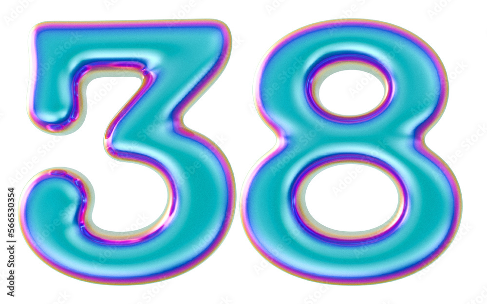 3D Modern Number 38 Generative AI 3D Modern Number 38 Generative AI