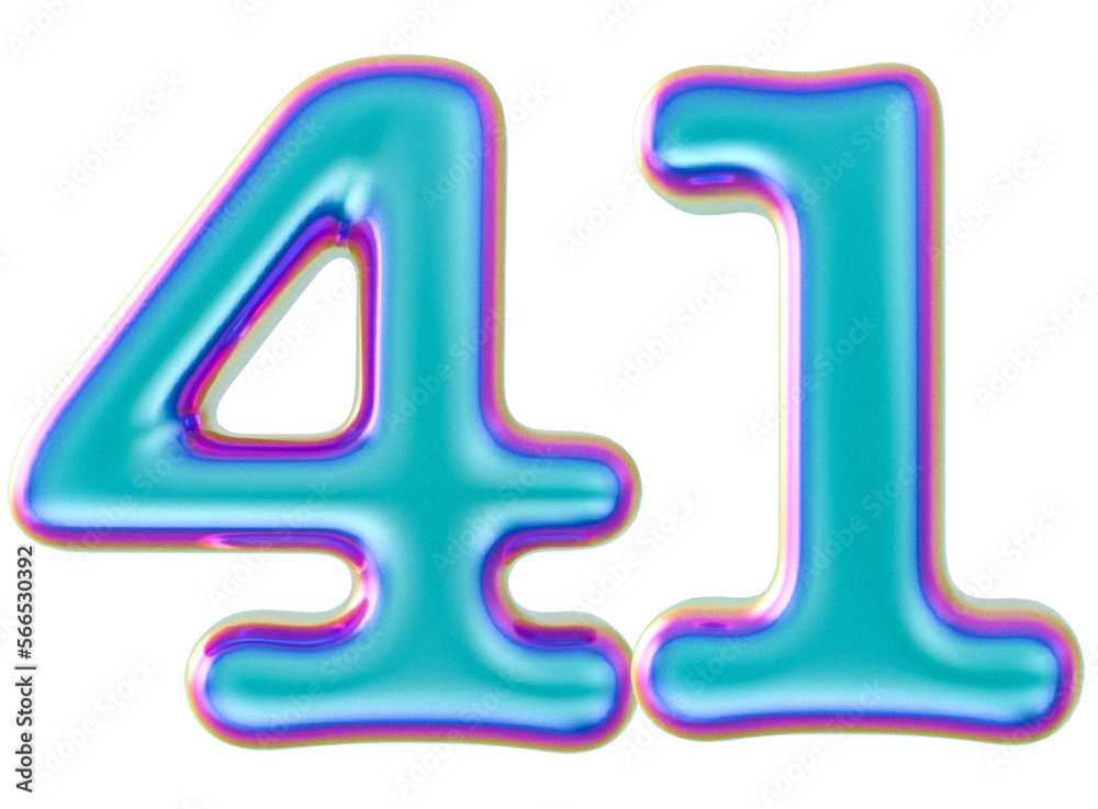 3D Modern Number 41 Generative AI 3D Modern Number 41 Generative AI