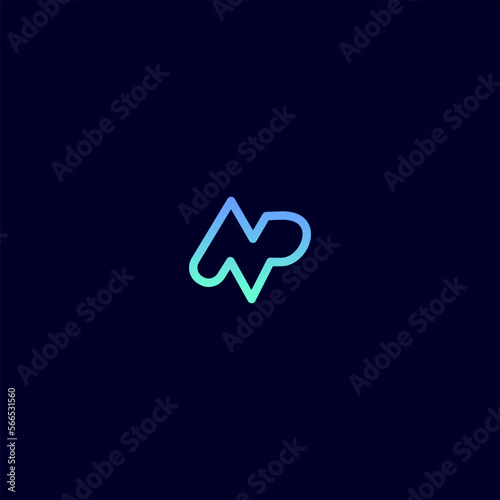 NP letter clean logo design