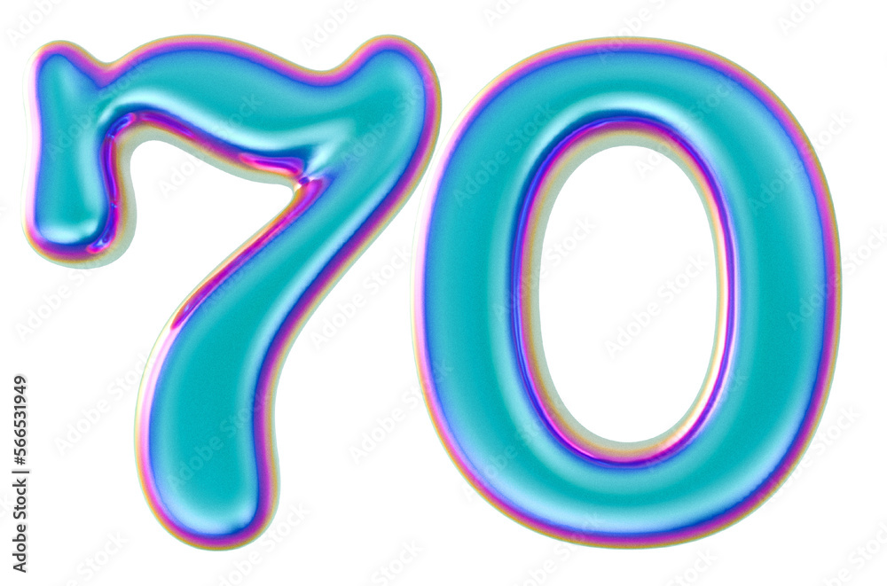 3D Modern Number 70 Generative AI 3D Modern Number 70 Generative AI