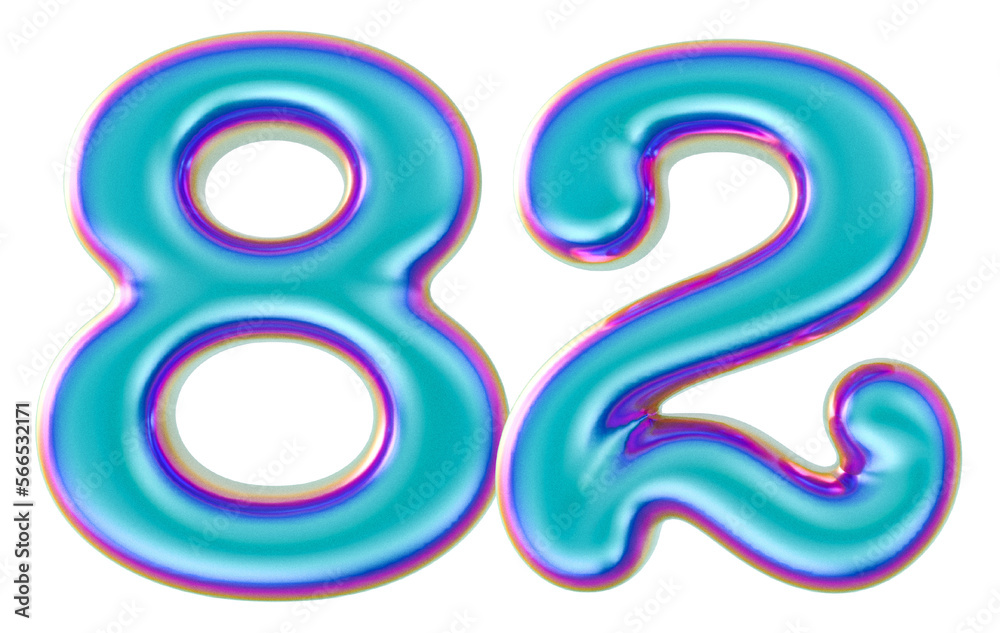 3D Modern Number 82 Generative AI 3D Modern Number 82 Generative AI