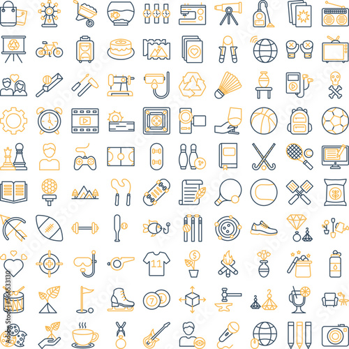 Hobby icons set, collection of Hobby icons, Hobby icons pack, activity icons set, Hobbies vector icons, activities vector icons, gaming icons set, hobby hons pack, hobby line dual icons set 