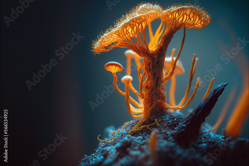 Enchanting image of Cordyceps mushroom sprouting from the earth, showcasing nature's beauty and delicate balance. A must-see for nature lovers