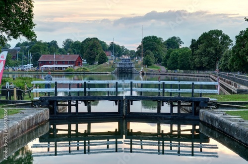 Canal Göta et le lac Roxen en Suède, Scandinavie	 photo