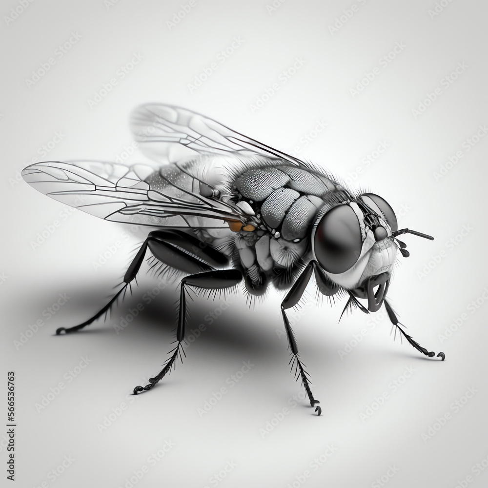 Fototapeta premium fly on grey background