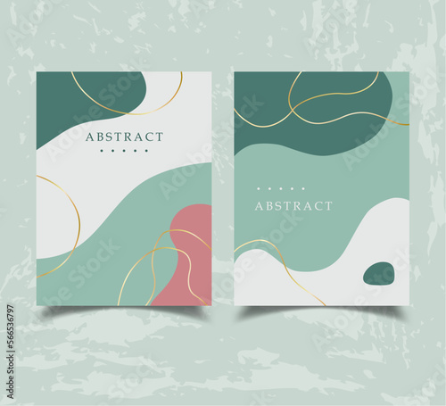 Set of abstract backgrounds with organic flowing shapes and freehand drawn lines. Template for booklet, flyer, cover, magazine, invitation. Vector illustration.