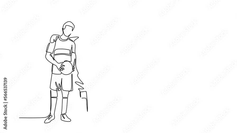 Animated self drawing of continuous line draw soccer players embrace each other. Two friendly walking together after match. Soccer players celebrating goal with hug. Full length single line animation Animated self drawing of continuous line draw soccer players embrace each other. Two friendly walking together after match. Soccer players celebrating goal with hug. Full length single line animation