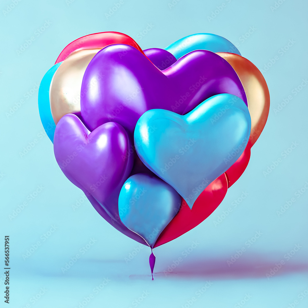 Colorful heart  design  love and Valentine concept 