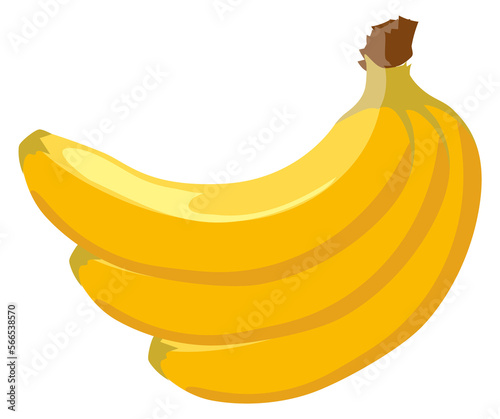 Banana bunch icon. Tropical exotic cartoon fruit