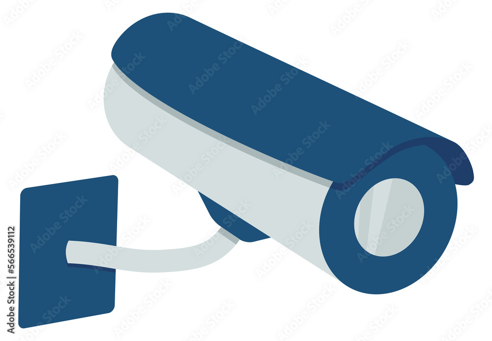 Video surveillance icon. Color area control camera