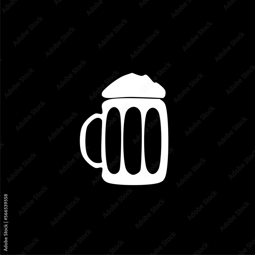 Beer Drinks hand drawn icon isolated on black background. Beer Drinks hand drawn icon isolated on black background.