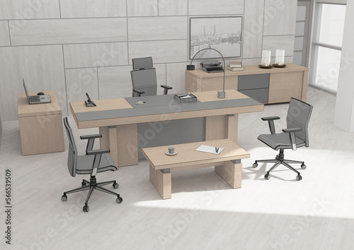 VIP office furniture color grid 3D rendering © Ramil