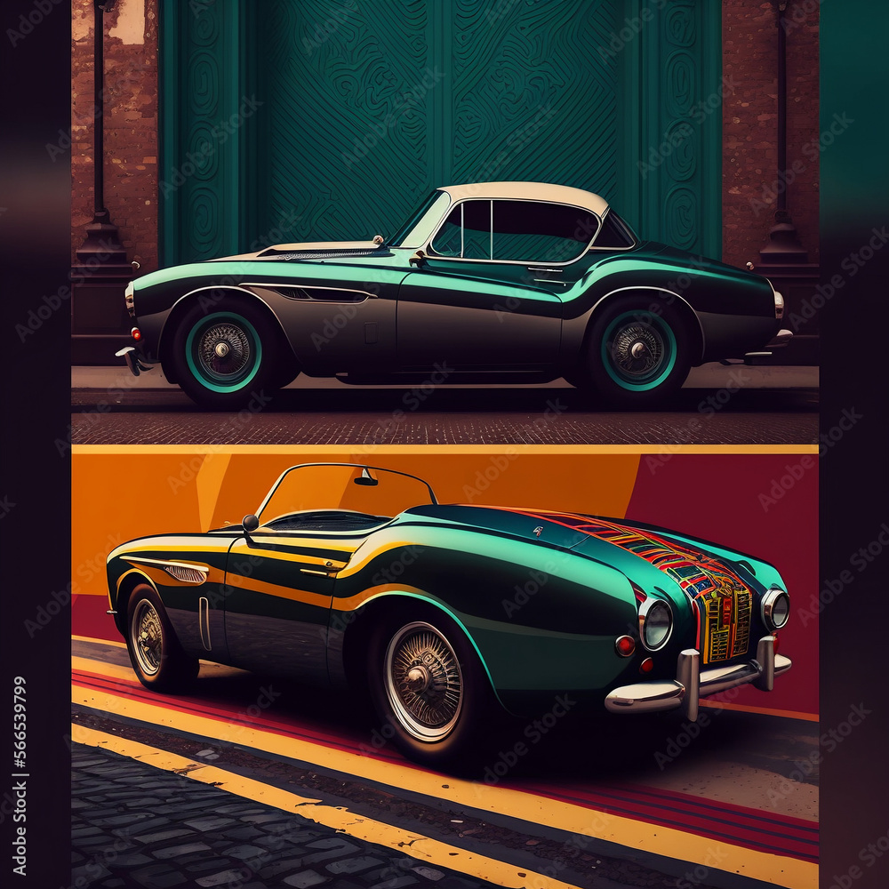 Obraz premium Vintage American old classic sport convertible automobile 