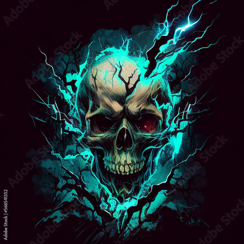 Generative AI technology, skull shirt design