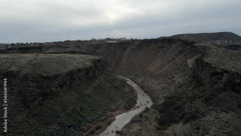 The Virgin River flowing through a gorge in southern Utah - static overlook The Virgin River flowing through a gorge in southern Utah - static overlook