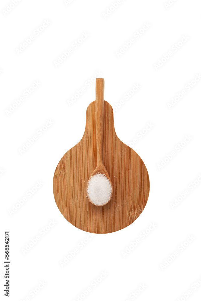 Erythritol or melon sugar in wooden spoon. Very popular sweetener. Food additive E968. Fructose, sugar substitute Erythritol or melon sugar in wooden spoon. Very popular sweetener. Food additive E968. Fructose, sugar substitute
