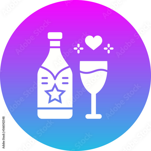 Champagne Gradient Circle Glyph Inverted Icon