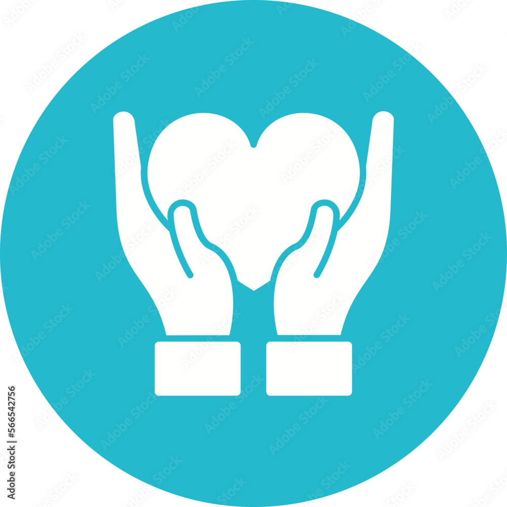Love Multicolor Circle Glyph Inverted Icon Love Multicolor Circle Glyph Inverted Icon