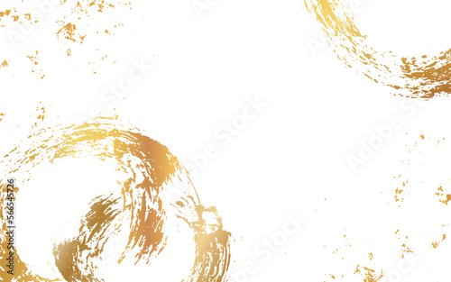 白に背景に筆で描かれた金色の円の背景