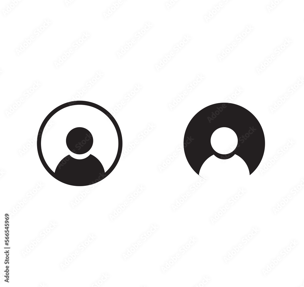 Set of circle user icons design. User account profile icon set Set of circle user icons design. User account profile icon set