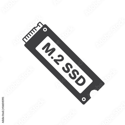 SSD M.2, Solid State Drive Vector Icon Illustration