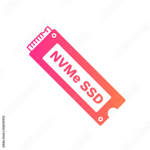 SSD Nvme, Solid State Drive Vector Icon Illustration