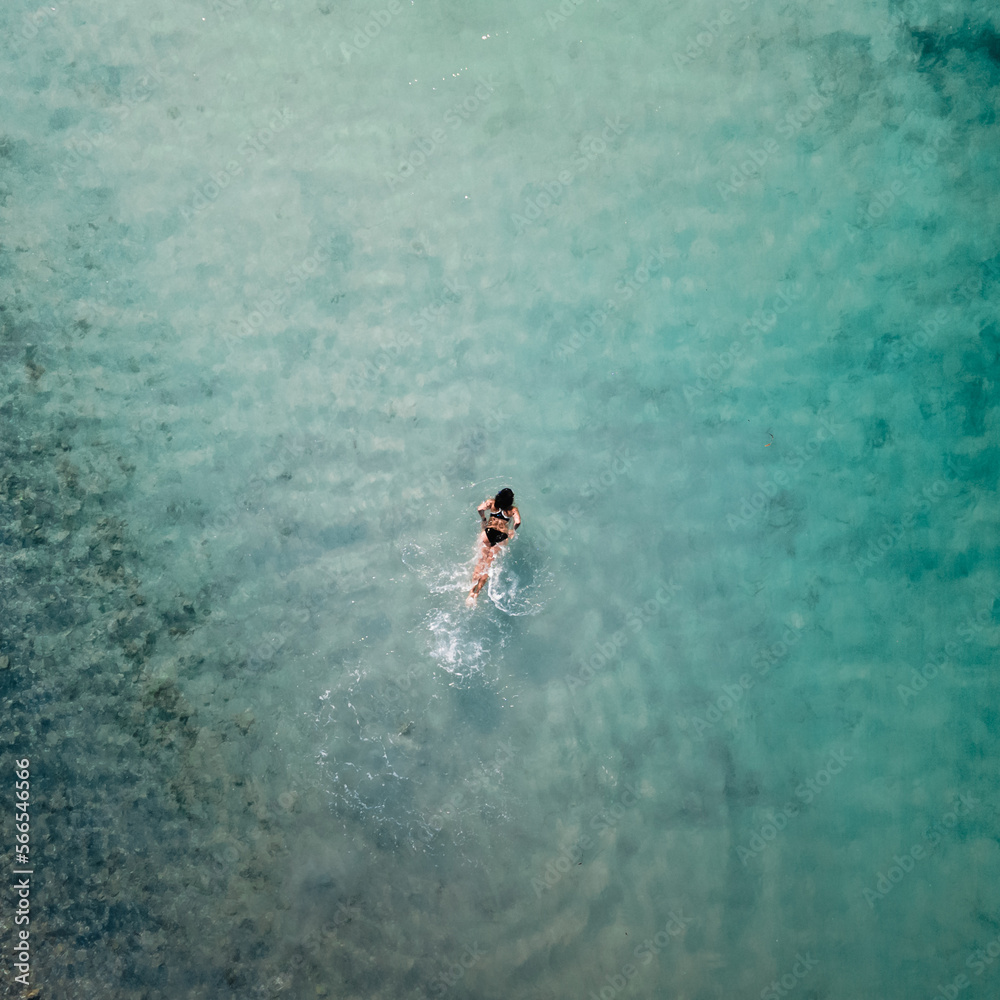 Fototapeta premium person snorkeling in the sea