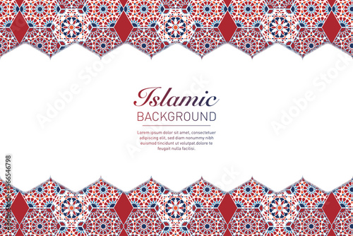 Islamic geometric decorative patterns, background collection, background islamic ornament vector image