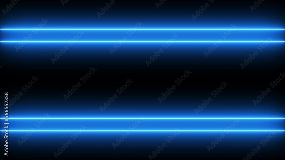 Glowing neon light blue colored line stripes on black background in high resolution. Retro motion graphic in 4K 60FPS. Glowing neon light blue colored line stripes on black background in high resolution. Retro motion graphic in 4K 60FPS.