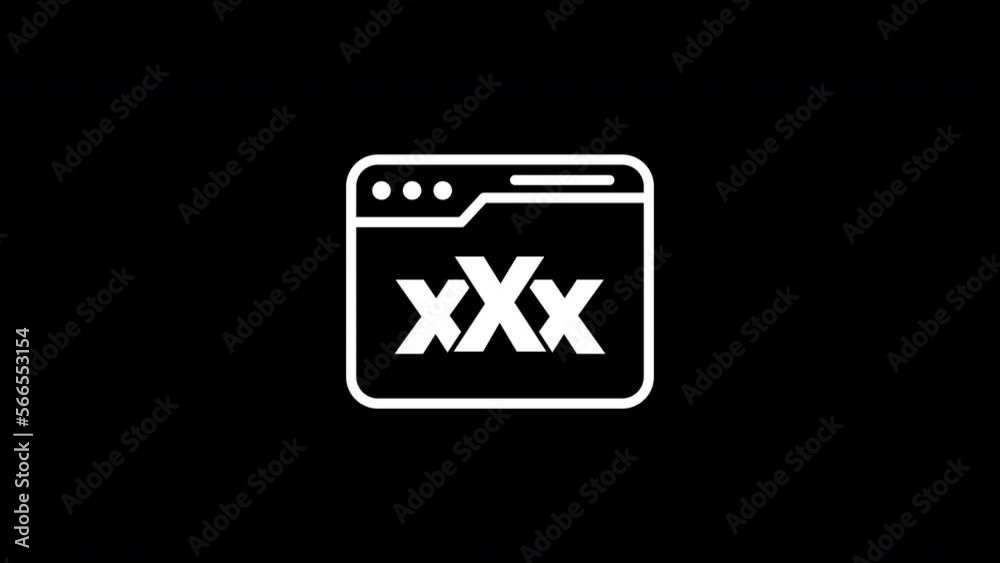 xxx on web broswer icon animation.4K motion animation.