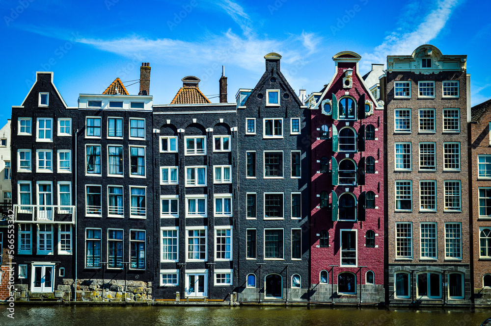 Classic Amsterdam houses, colourful and historical