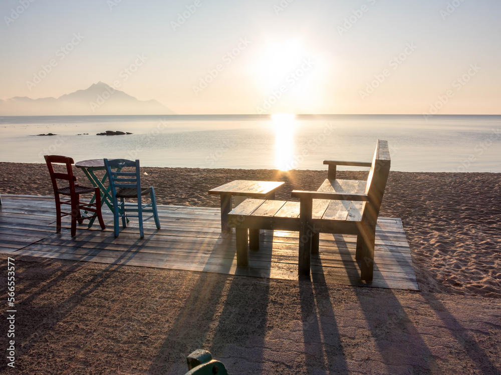 Nice morning at the sea, summer