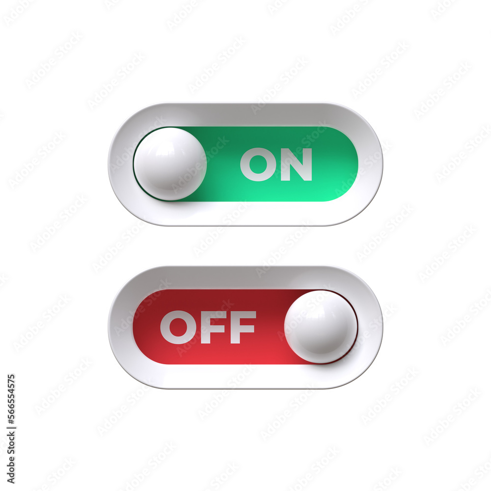 On and off button icon 3d render isolated On and off button icon 3d render isolated