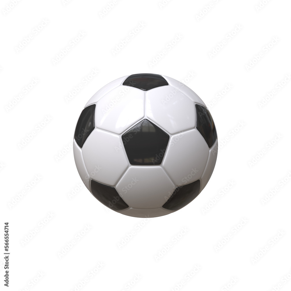 Soccer ball icon 3d render isolated