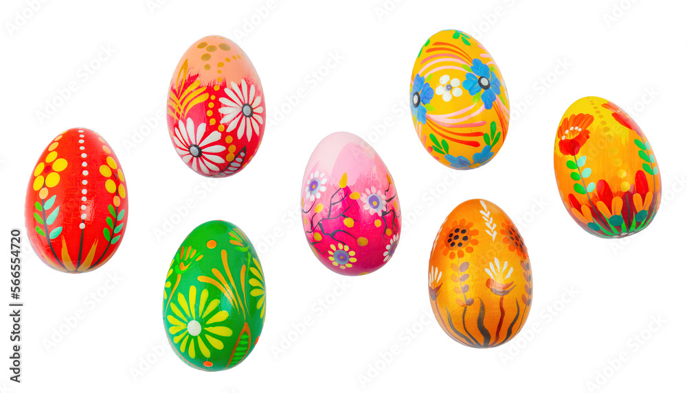 Easter eggs set isolated on white with transparent background Easter eggs set isolated on white with transparent background