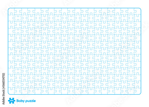 Vector baby puzzle template. 260 pieces. Isolated on white background