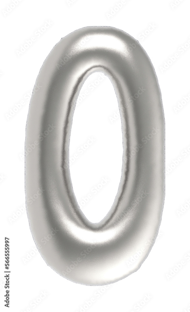 Letter O uppercase metallic inflated font isolated Letter O uppercase metallic inflated font isolated