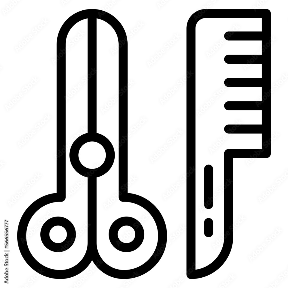 comb with hair scissors line 
