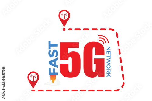 Fast network 5g internet vector design.