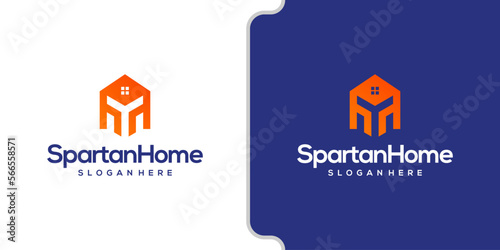 Spartan home modern logo negative space