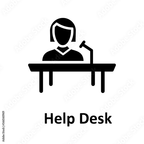 Front desk, help desk Vector Icon
