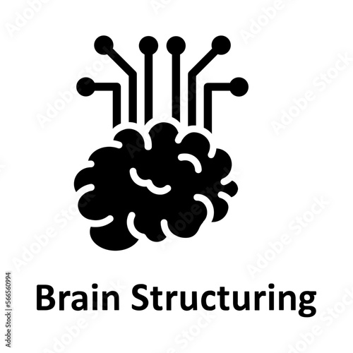 Brain, brain structuring Vector Icon
