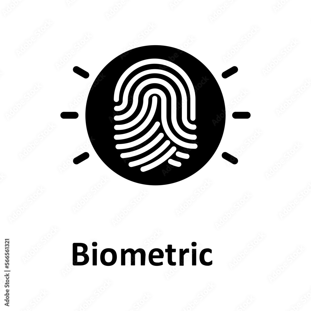 Biometric, fingerprint Vector Icon
Biometric, fingerprint Vector Icon