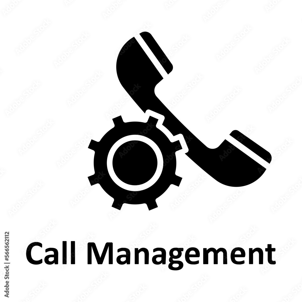 Call management, cog Vector Icon

