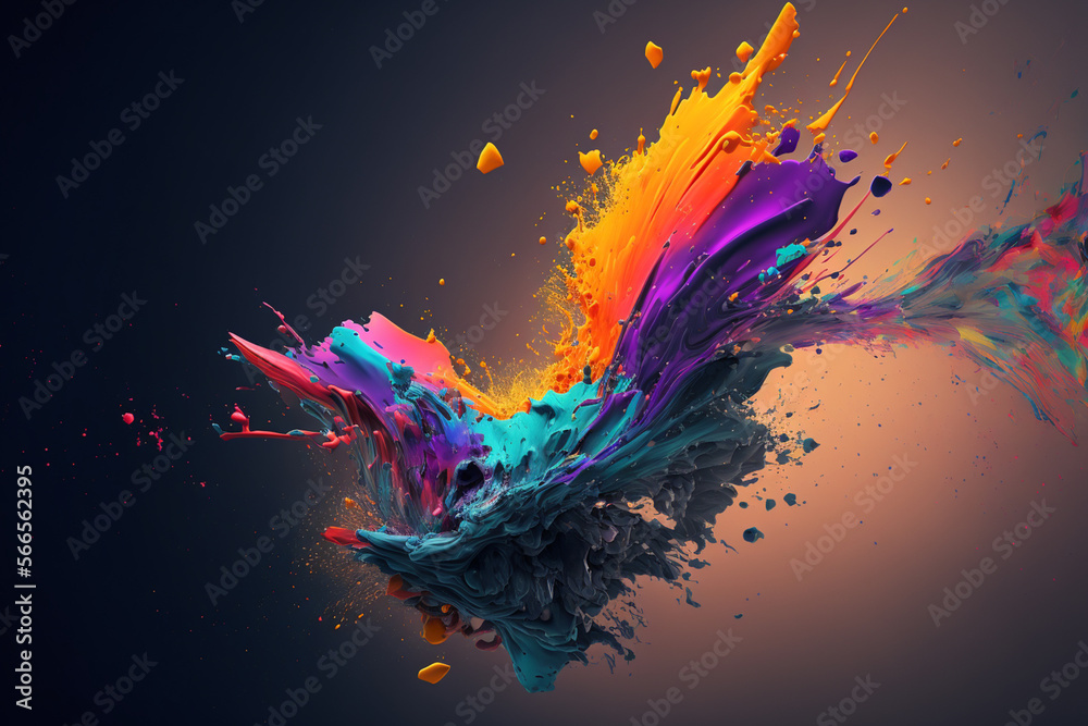 3D - Colored paint splash 