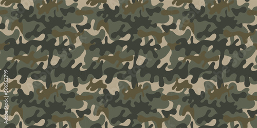 Camouflage seamless pattern. Ideal military background for camouflage in the forest. Khaki color texture, military army design